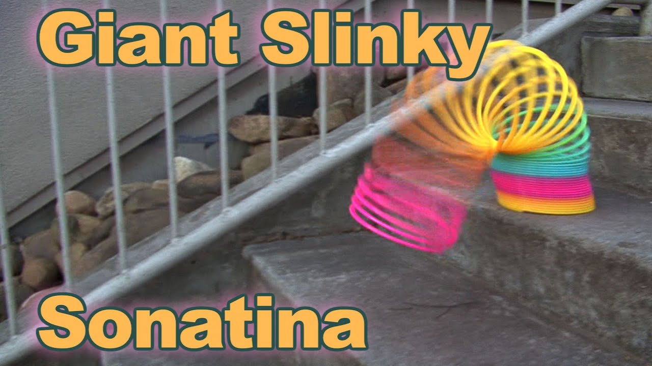 Giant Slinky descending to "Sonatina" YouTube