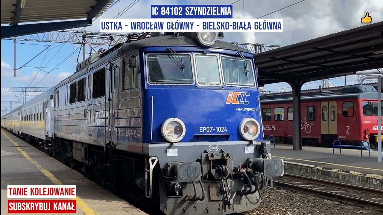 Pociąg Train IC 84102 SZYNDZIELNIA Ustka - Wrocław Główny - Bielsko-Biała Główna  Tanie Kolejowanie