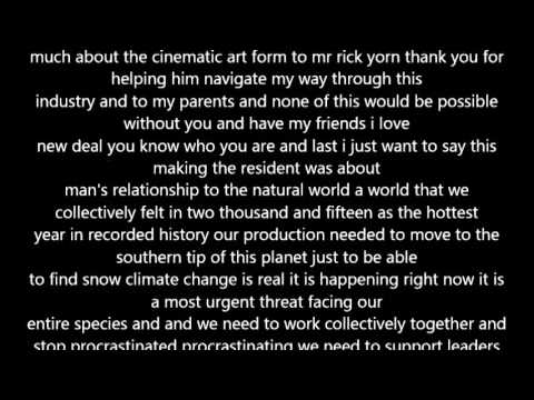 Automatic Transcription For Leonardo Dicaprio Oscar Speech Youtube