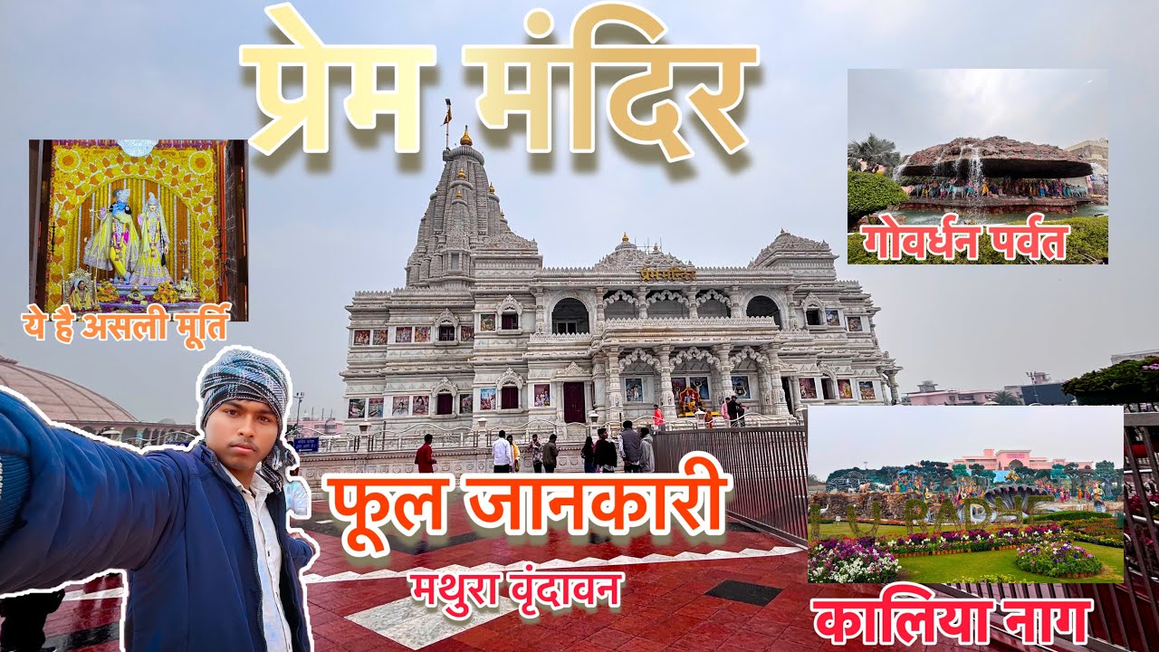 प्रेम मंदिर मथुरा वृंदावन 🙏 गोवर्धन पर्वत ⛰️ कालिया नाग 🐍 राधा कृष्ण का दर्शन 🙏सम्पूर्ण दर्शन 🙏Night