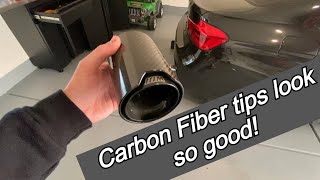 BMW 340i Carbon Fiber Exhaust tips install