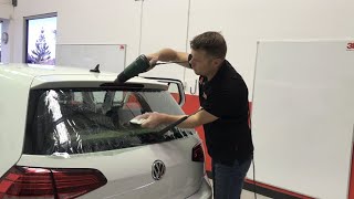Window Tinting - Start to Finish Window Tinting a Back Window on a Mk7 VW Golf - No Commentary