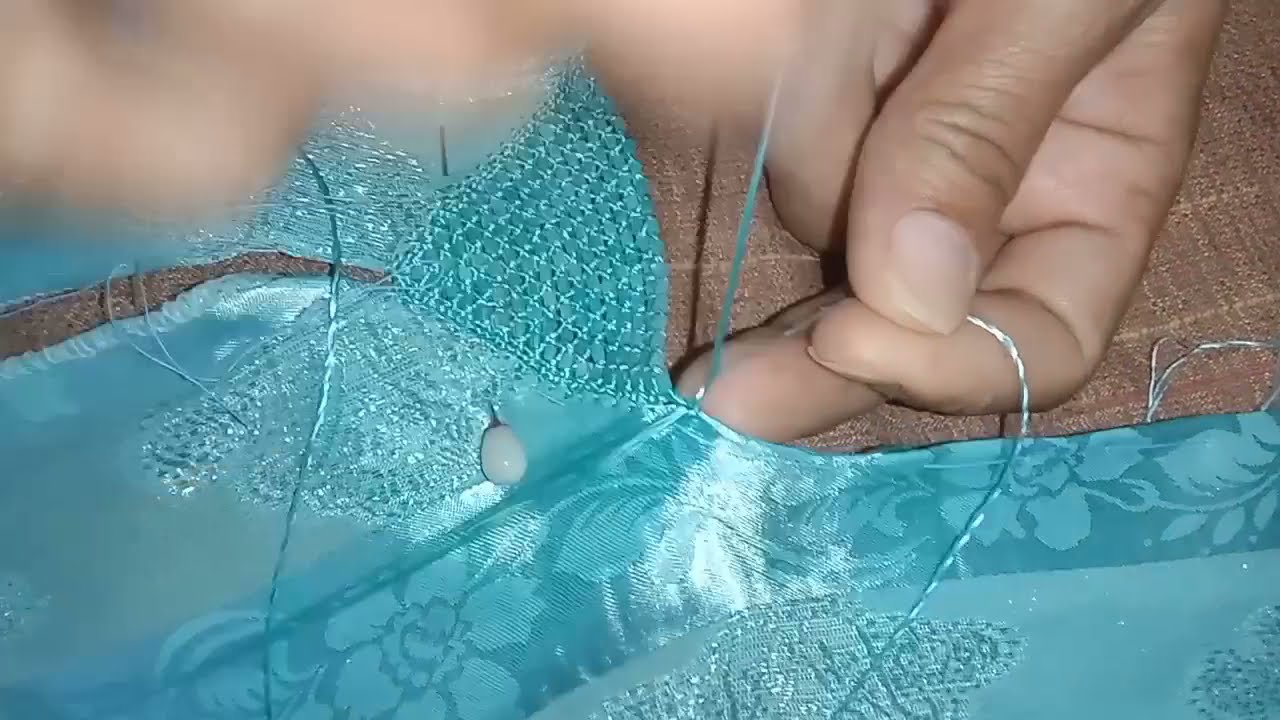 طريقة عمل راندة نصف طوق بالعقيق مهرس سهلة و مبسطة مع المبتدئات 🧵🪡