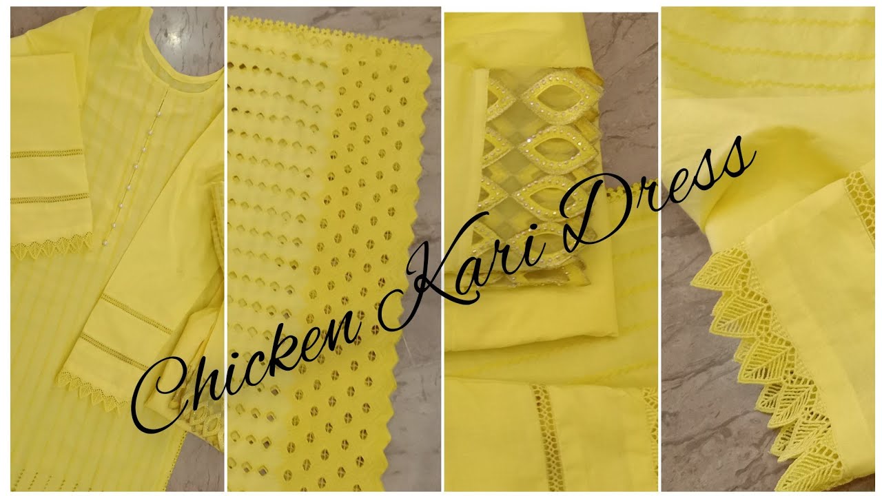 Gorgeous Lemon Yellow Chicken Kari Dresses For Ladies//Chicken Kari ...