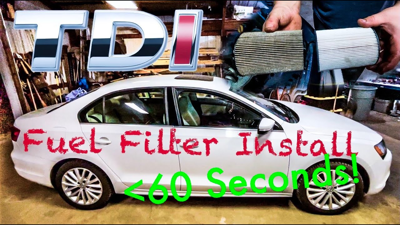 Jetta TDI Fuel Filter Install in 60 Seconds YouTube