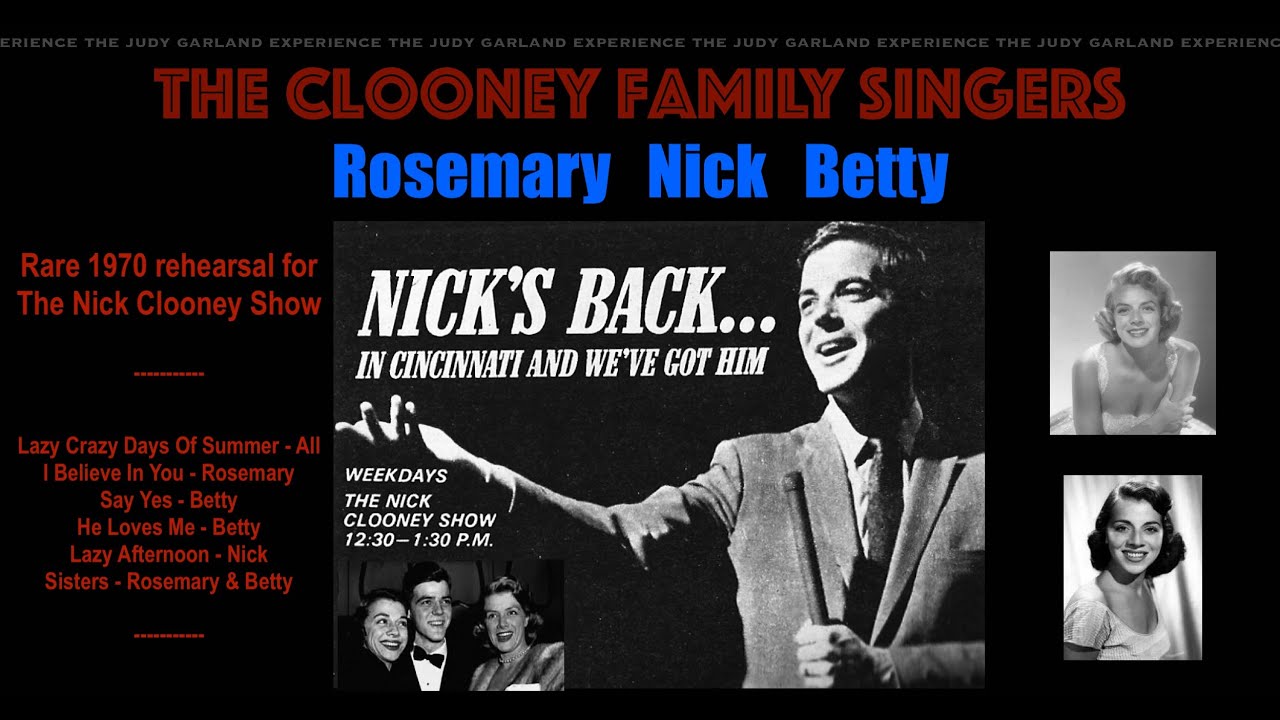 ROSEMARY & NICK & BETTY CLOONEY 1970 rehearsal for The Nick Clooney Show solos, duets, and trios