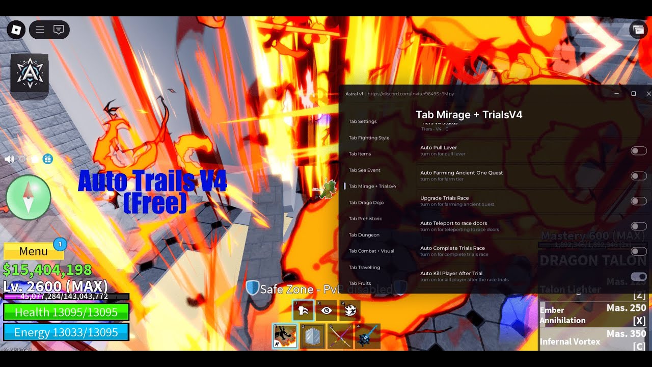 [FREE & Keyless] Blox Fruits Script | Auto Kill Player Trial V4 (Astral Hub) - Showcase