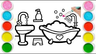 Drawing Cute Bathrooms For Children.