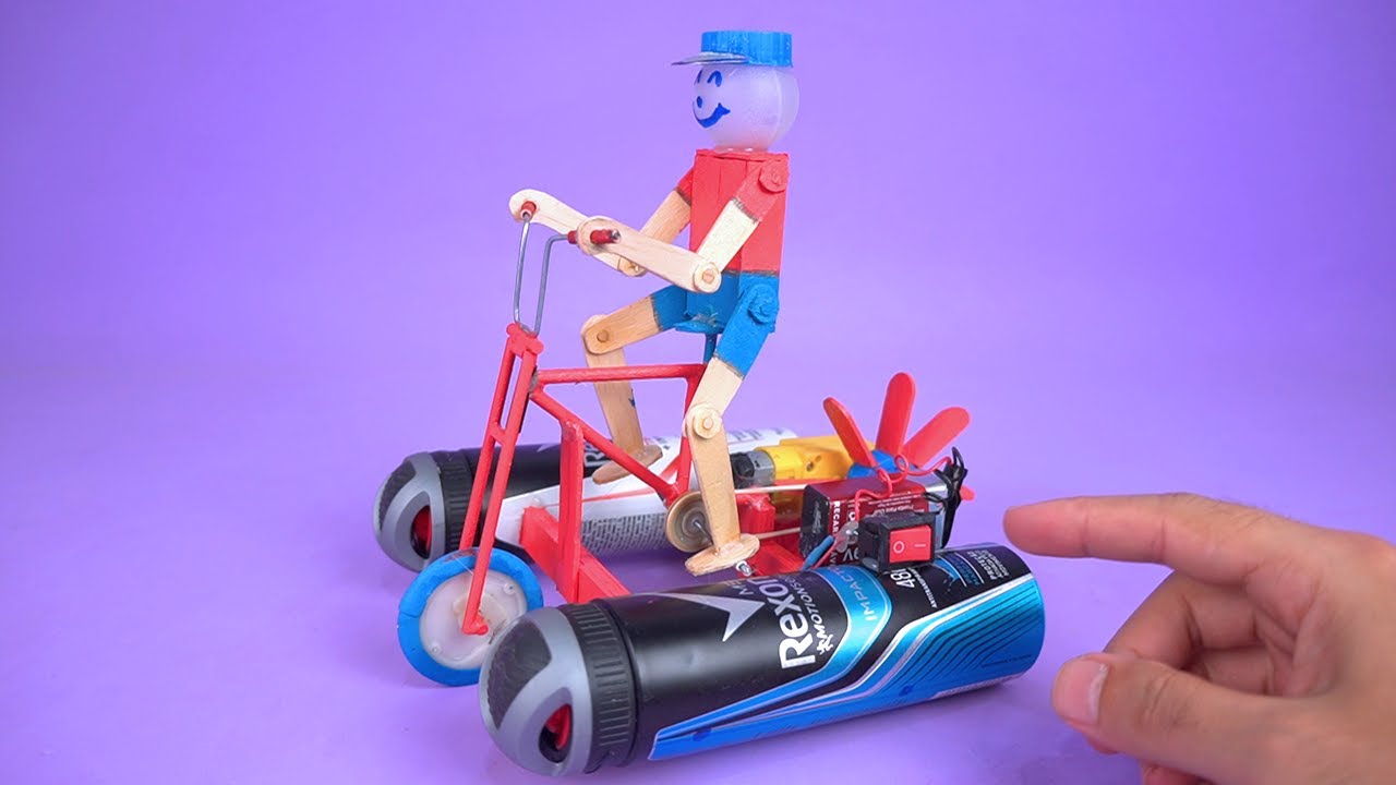 Making an Amazing Robot Bike Boat with DC Motors and Cans YouTube