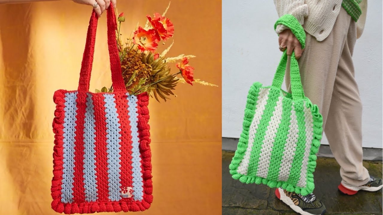 YENİ SEZON 🎉 ÜNLÜ MARKANIN ÖRGÜ ÇOK KOLAY FIRFIRLI ÇANTA YAPIMI