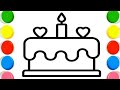 Cute Cake 🎂🎉 Drawing, Painting &amp; Coloring For Kids and Toddlers_ Kids Art 