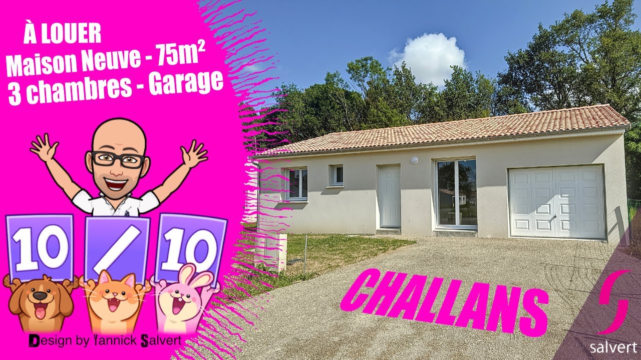 Maison Neuve à Louer - 75m² - 3 chambres - CHALLANS (Vendée 85)