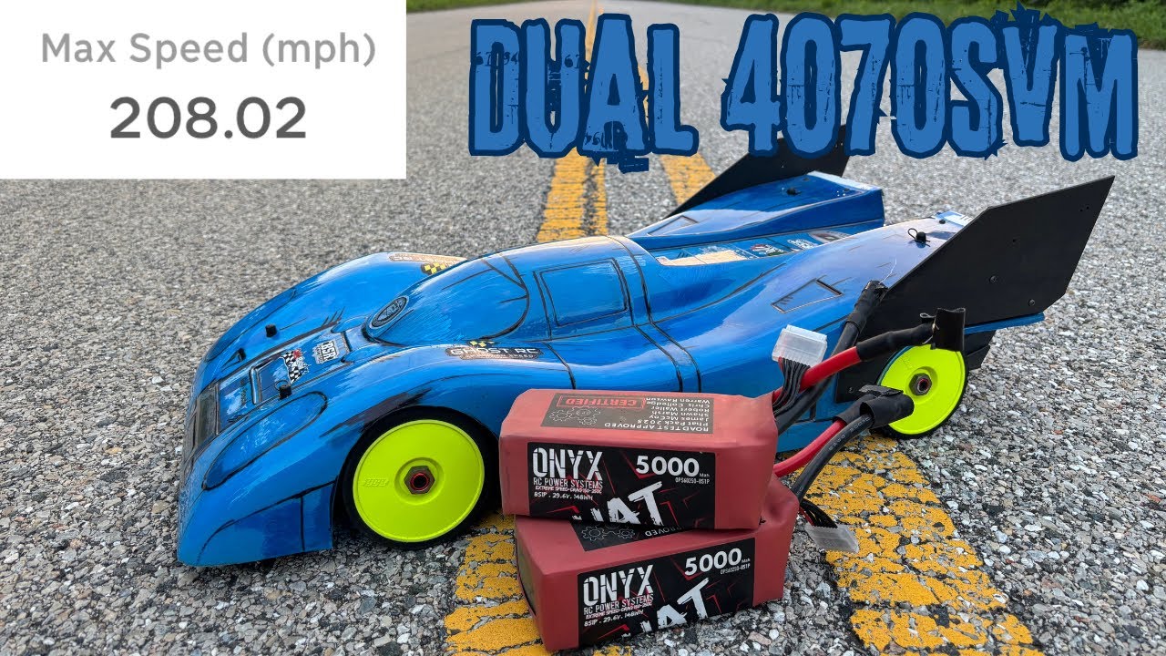 Arrma Limitless 208.02mph Dual 4070svm w/ Onyx 5k in packs