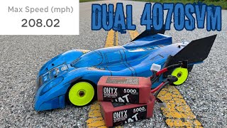 Arrma Limitless 208.02mph Dual 4070svm w/ Onyx 5k in packs 