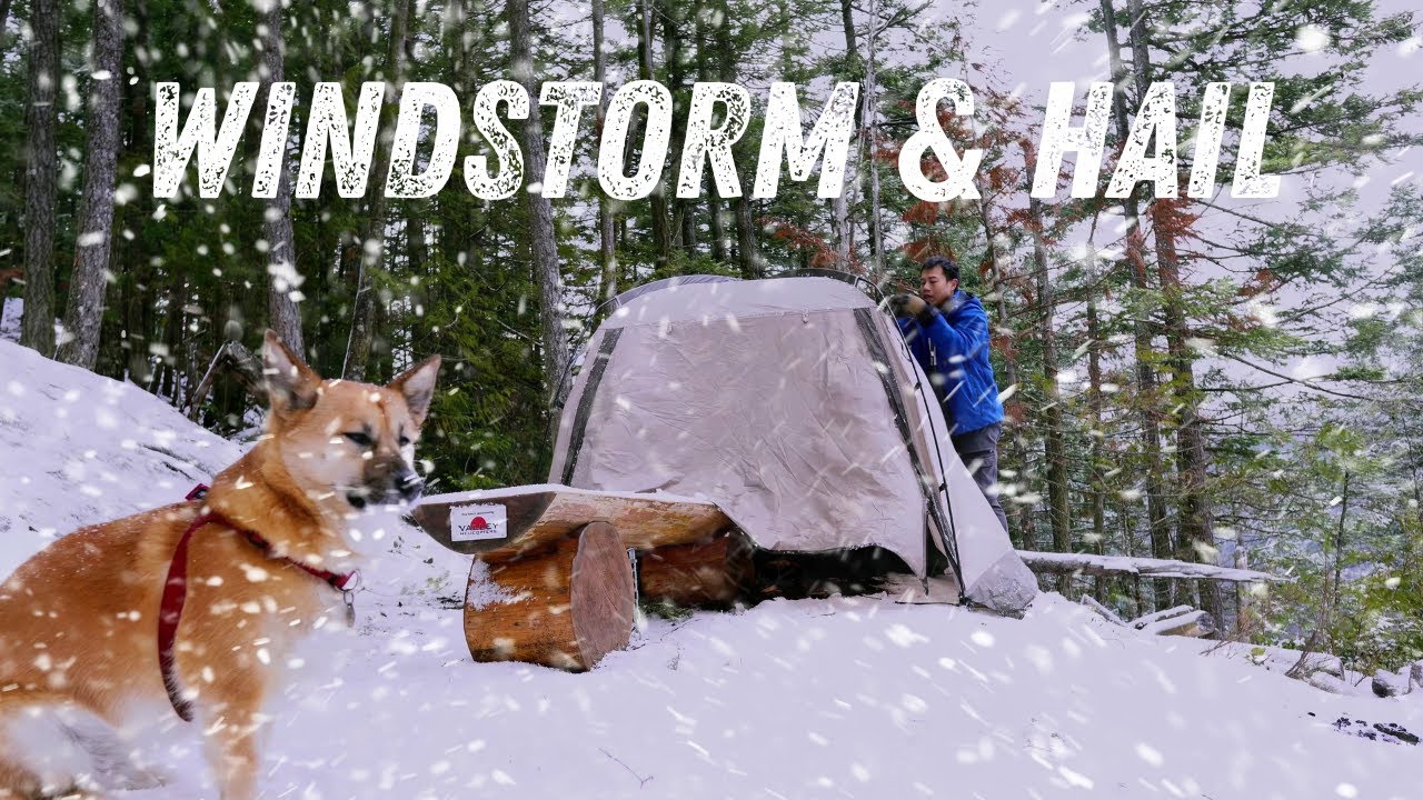 Горячий палаточный лагерь в условиях бури, града, дождя и снега | АСМР |