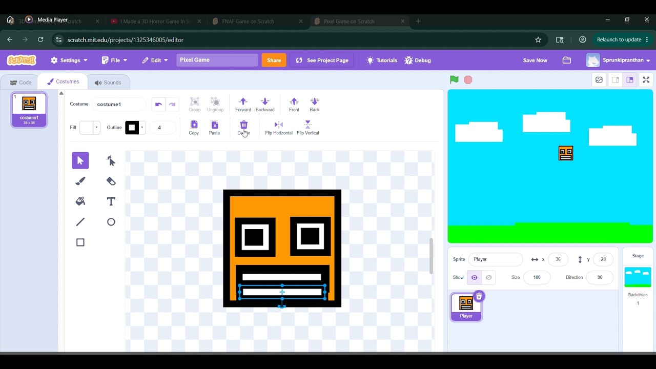 How to Make the Pixel Game in Scratch Part 1! - YouTube