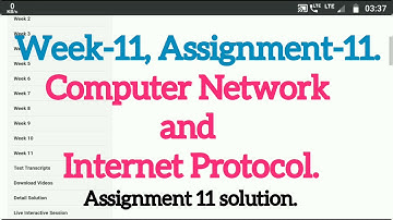 Week-11 | Computer Network and Internet Protocol | ASSIGNMENT-11 | NPTEL assignment answer |
