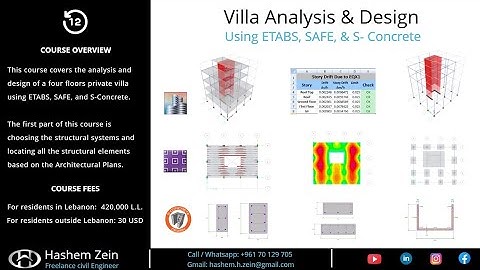 Online Course:Private Villa Structural Design (Using ETABS, SAFE, & S-Concrete). Register Now!