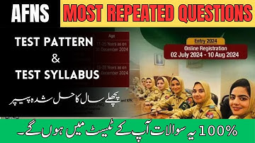 AFNS  Most Repeated Test Questions | AFNS  Registration 2024| AFNS Test Preparation | AFNS 2024 .