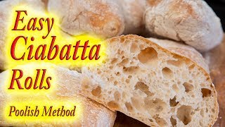 Ciabatta bread rolls made at home