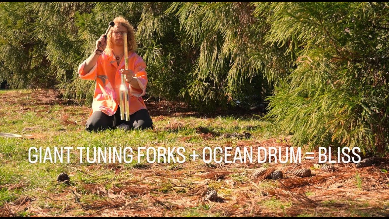 Deep Relaxation Sleep Sounds • Giant Tuning Forks + Ocean Drum (1 Hour)