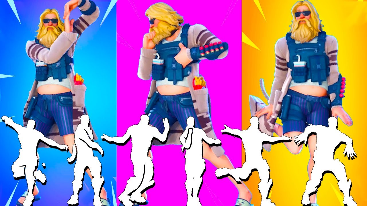 Fortnite Dad Bod Jonesy +all Leaked Emote: Harvest Boogie, Renegade, Verve, Introducing, Get Loose..