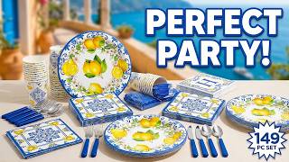 149 Piece Lemon Party Decor Unboxing – Italian Coastal Aesthetic