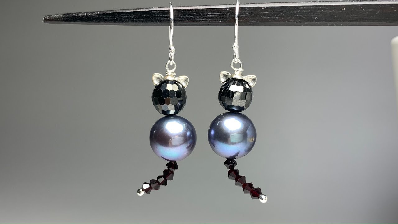 Turn the Cat Ear Bead Caps into Kitty Earrings Jewelry Tutorial YouTube