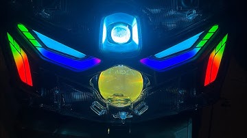 Nmax turbo …Pemasangan biled 2,5 inch + d2 laser + custom frame alis drl….