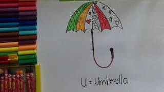 Learn Alphabets With Cute Pictures For Kids Easily U-Umbrella Skip To My Lou.