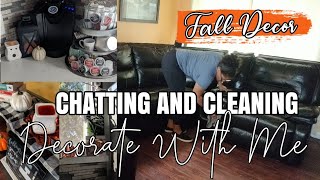 DECORATE WITH ME? | CHATTING  & DEEP CLEANING MY COUCH // DECORATING FOR FALL!