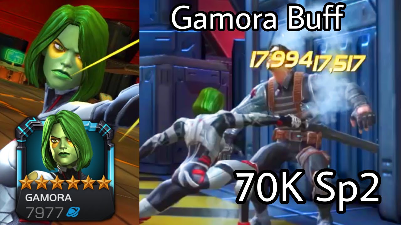 Gamora Buff 6* Rank 1 / No Synergies + Full Synergies / Gameplay