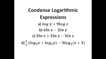 Condense Logarithmic Expressions
