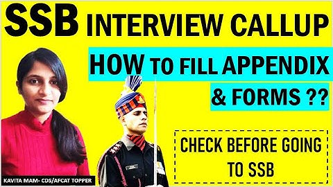 SSB INTERVIEW CALLUP LETTER DETAILS || FORMS & APPENDIX SSB CALLUP || SSC TECH, TES, NDA, NCC,OTA ||