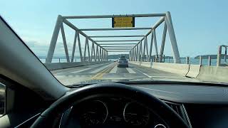 Crossing Hood Canal Bridge onto Olympic Peninsula, Washington State USA