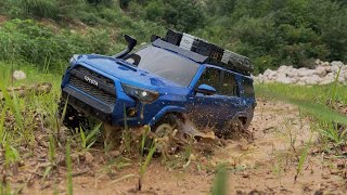 1/10 Scale RC:TOYOTA 4RUNNER(3D Printed Body/SCX10 II/RC4WD Wheels/Tires) Muddy Offroad Driving. #5