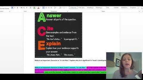 Textual Evidence (RACE) in Constructed Response Writing