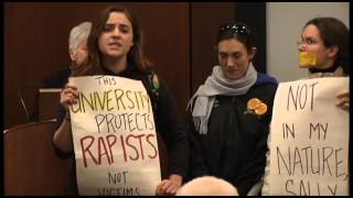 UI President Sally Mason interrupted by protests over sexual assaults