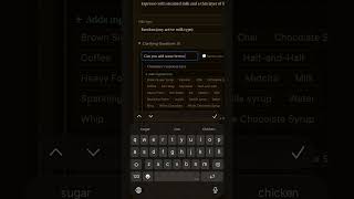 Adding an ingredient in My Barista Trainer