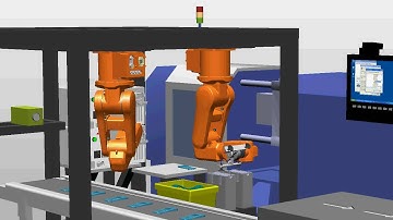 Robot Simulation of two robots working together