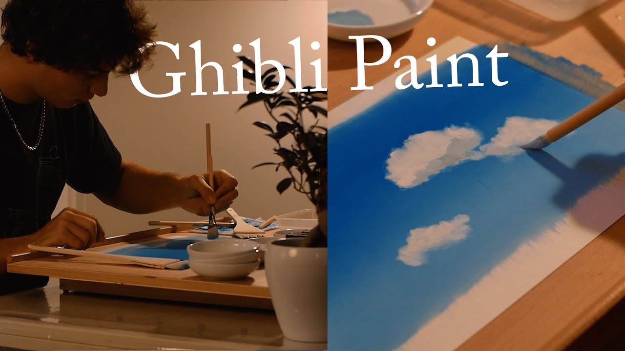 Learn to Paint Like a Ghibli Background Artist with Me | Unboxing + Cloud Painting (FR & ENG subs)