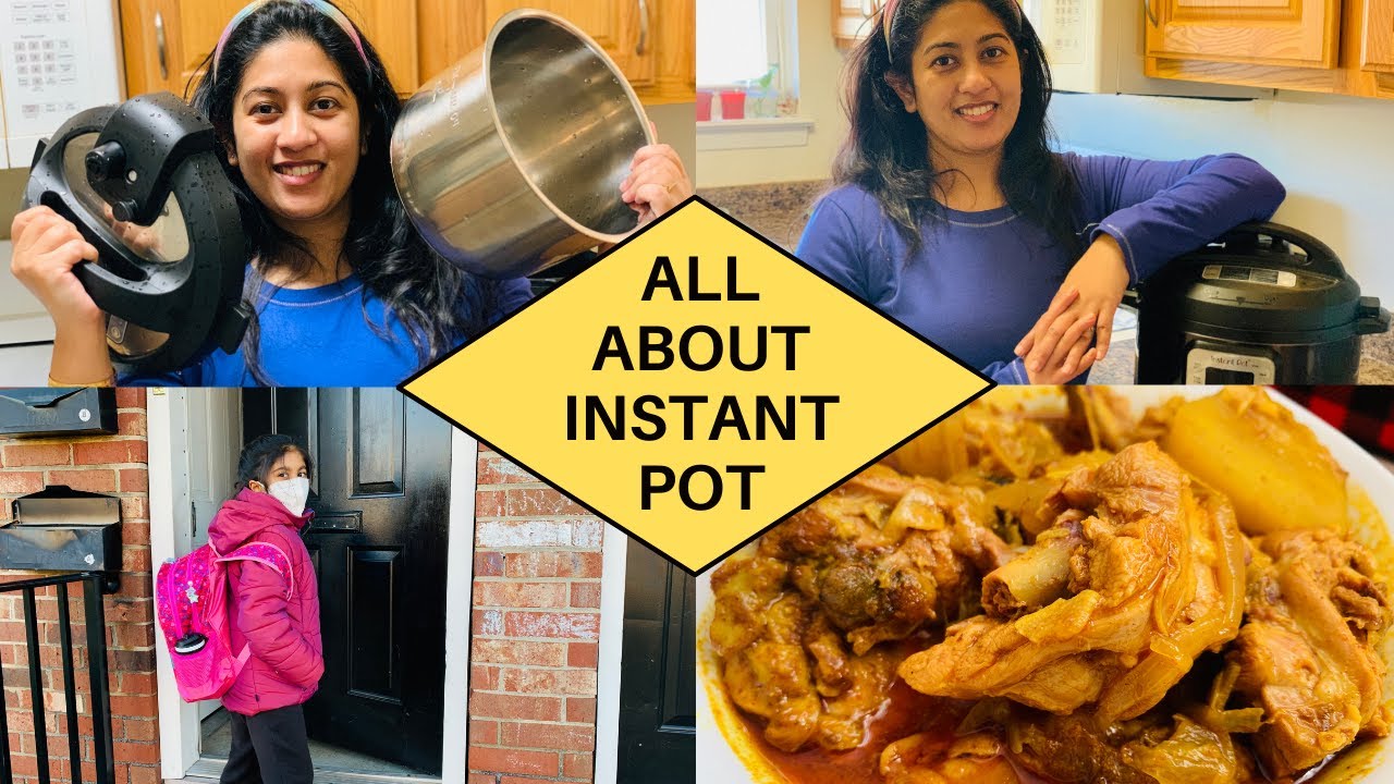 How To Clean An INSTANT POT!! | Instant Pot Chicken Curry for Beginner| রুশা  স্কুলে গেল 