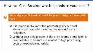 Cost breakdowns - technique to reduce costs
