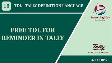 FREE TDL FOR REMINDER IN TALLY | MY TASK IN TALLY | Smarter Day2Day