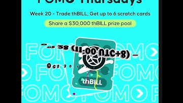 2 days to go ! $thBILL Lottery drops Oct 30th — trade, earn, & win ! #fomothursdays #bitgetwallet 