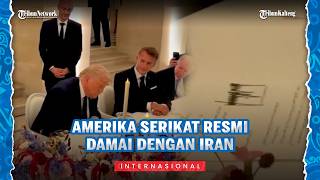 Detik-detik Trump Tandatangani Kesepakatan Damai dengan Iran, Disaksikan Macron hingga Menlu AS