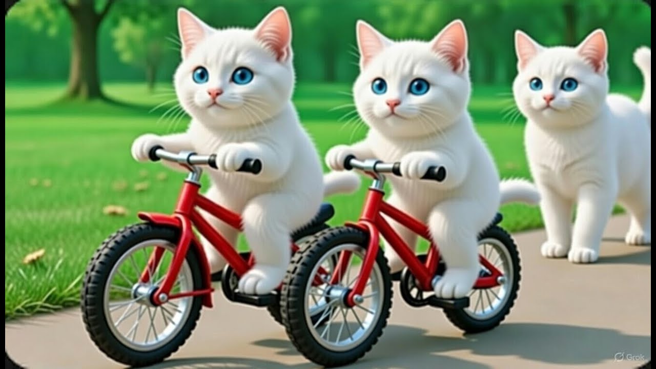 Mama Cat & Kittens Happy Moments Playing with Toys🌍💖