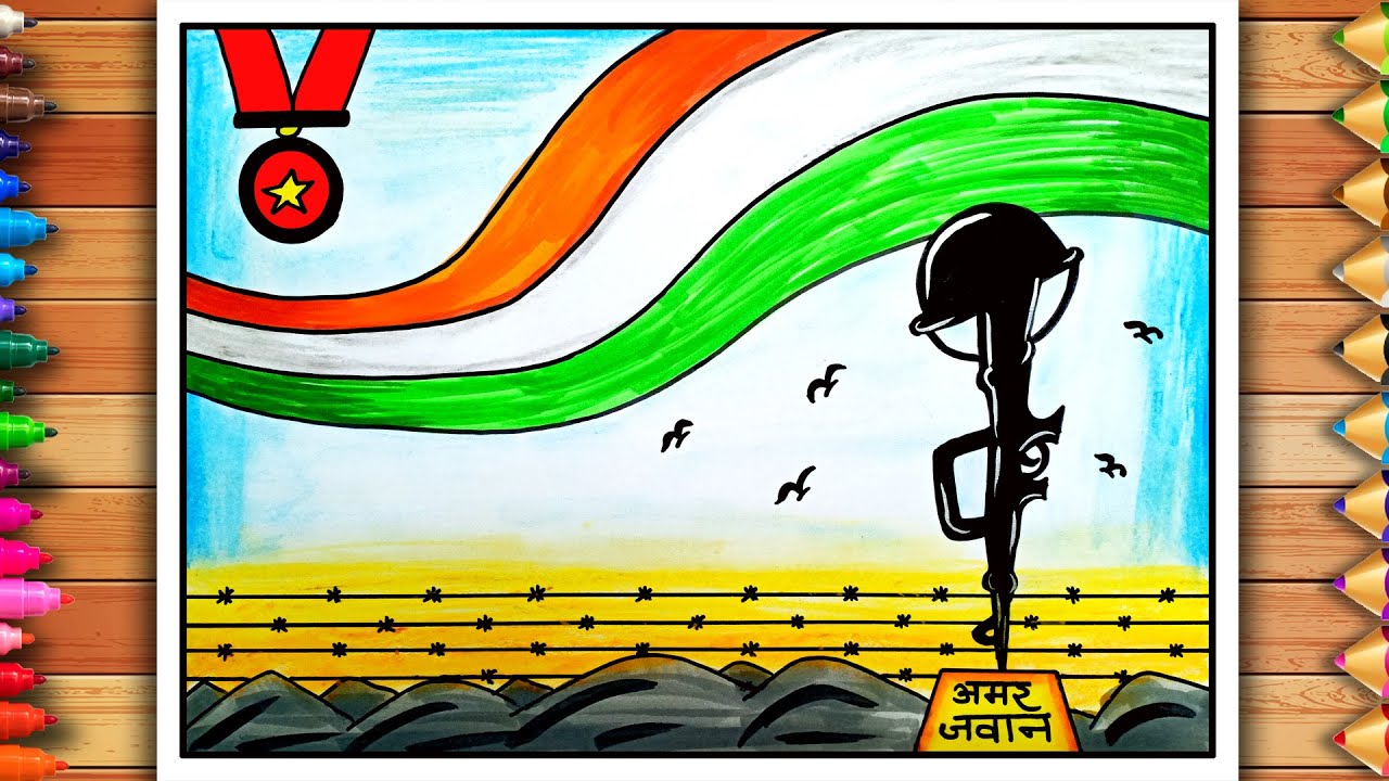 Republic Day Poster Drawing | Veer Gatha Project Poster Drawing | Gallantry Award Winner Drawing