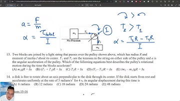 Rotational Inertia, torque and angular acceleration - AP Physics C MCQ