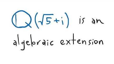 Q(sqrt(5)+i) is algebraic